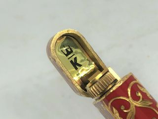 Auth CARTIER x Roy King K18 Gold - Plated Engraved Etched Decor Lighter Red/Gold 12