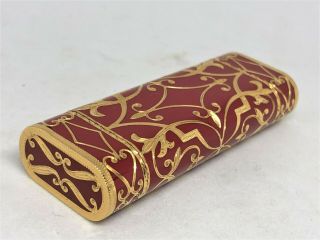 Auth CARTIER x Roy King K18 Gold - Plated Engraved Etched Decor Lighter Red/Gold 7