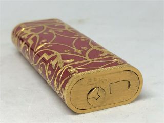 Auth CARTIER x Roy King K18 Gold - Plated Engraved Etched Decor Lighter Red/Gold 9