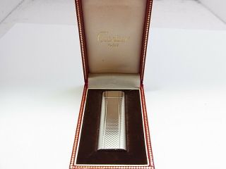 Cartier Paris Gas Lighter Oval Plargent G 30 Microns Silver Plated