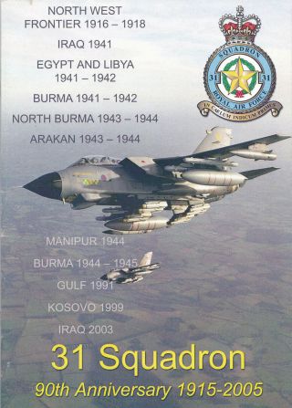 No.  31 Squadron 90th Anniversary Brochure 2005 Rare
