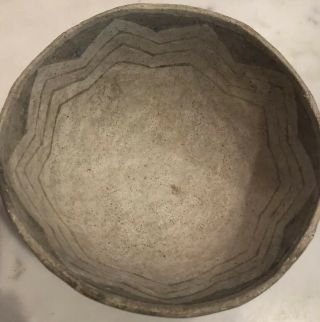 Native American Kana - A Black - On - White Terracotta Bowl 725 - 950 Ad