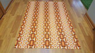 Awesome Rare Vintage Mid Century Retro 70s Soft Org Square Link Print Fabric