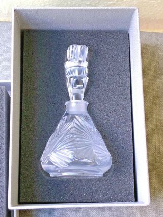Lalique Falcon Palmettes Crystal Perfume Bottle Art Deco 1990 