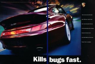1995 Porsche 911 Turbo Kills Bugs Fast 2 - Page Advertisement Print Art Car Ad K60