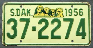 South Dakota 1956.  License Plate.  Hutchinson County.