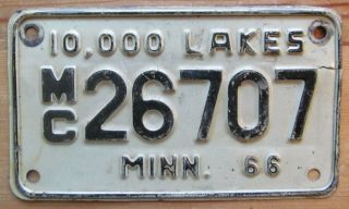 Minnesota 1966 Motorcycle License Plate 26707