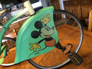 1934 Mickey Mouse Velocipede Tricycle Colson Made For Walt Disney (1 Yr Only) 10