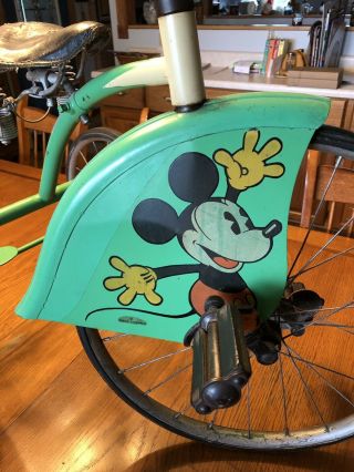 1934 Mickey Mouse Velocipede Tricycle Colson Made For Walt Disney (1 Yr Only) 2