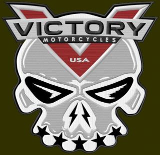 Xl Victory Motorcycles Embroidered Back Patch 10 - 3/4 " X 10 - 1/4 " Skull AufnÄher