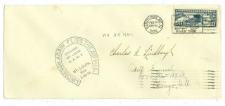 Pilot Charles Lindbergh Signed 1928 Flight Cover St Louis To Chicago,  Il. ,  Lindy