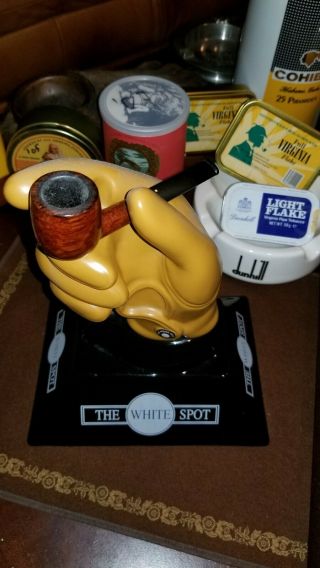 Large Unique Dunhill The White Spot Gloved Hand Retail Pipe Holder Scarce