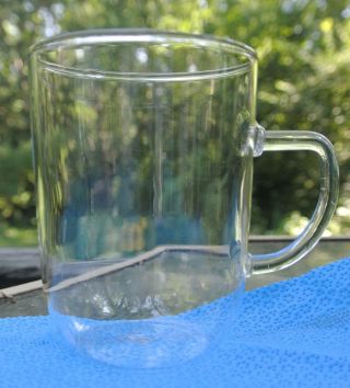 Set Of 6 Vintage Jena Glas Clear Glass Mugs