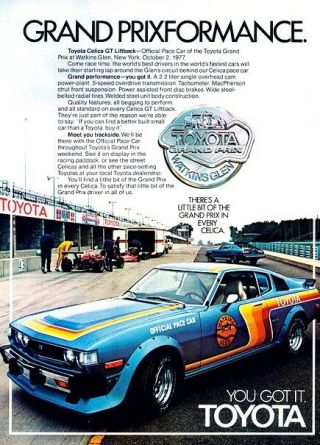1977 Toyota Celica Pace Race Advertisement Print Art Car Ad J981