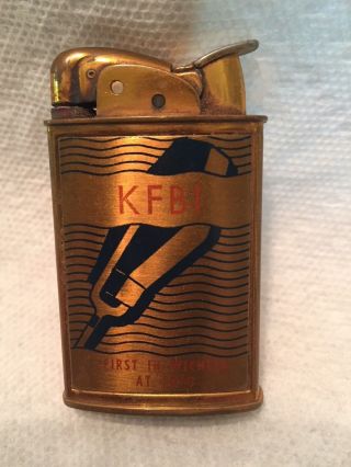 Cool Vintage Lighter Advertising Kfbi Radio Station Wichita Kansas 1940s