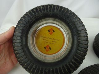 Vintage Tire Ashtrays (3) - General Tire Dual S90 - Seiberling All Tread (2) 2