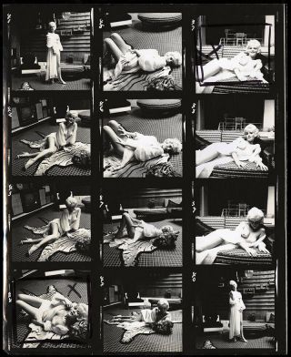Bunny Yeager Gorgeous Blonde Nude Model 1961 Chickee James Contact Sheet Photo