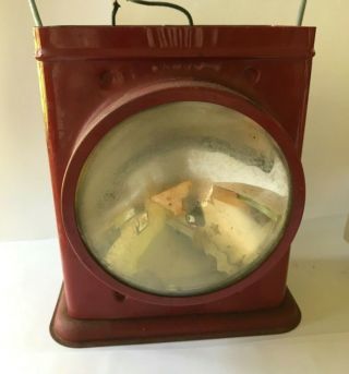 1940 Vintage Delta Electric Co.  REDBIRD Railroad Lantern with DRY CELL BATTERIES 5