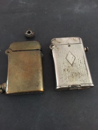 2 Old Thorens Semi Automatic Pocket Lighters - -