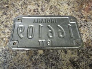 1977 INDIANA MOTORCYCLE LICENSE PLATE 166109 FAST / 2