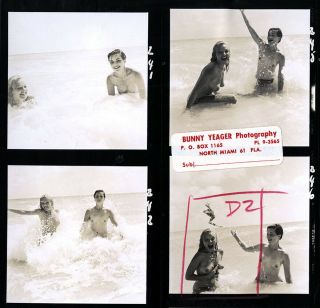 Bunny Yeager 1960s Contact Sheet Photograph 12 Image Pin Up Florida Published 2