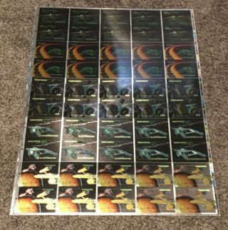 Star Trek 1993 Skybox Master Series Spectra Foil Card S1 - S5 Uncut Sheet Rare