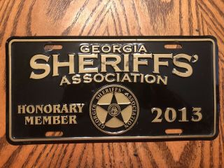 2013 Georgia Sheriff’s Association License Plate Honorary Member Police Deputy