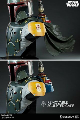 Sideshow Legacy Effects Star Wars Collectibles Boba Fett Life Size Bust Statue 7