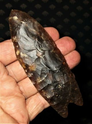 Giant Fluted Clovis - Authentic Paleo Indian Artifact with T&T 3