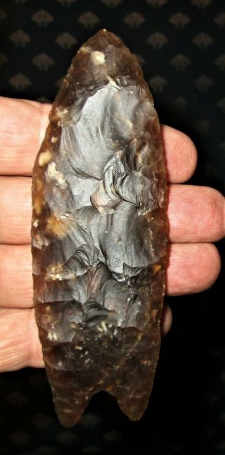 Giant Fluted Clovis - Authentic Paleo Indian Artifact with T&T 7
