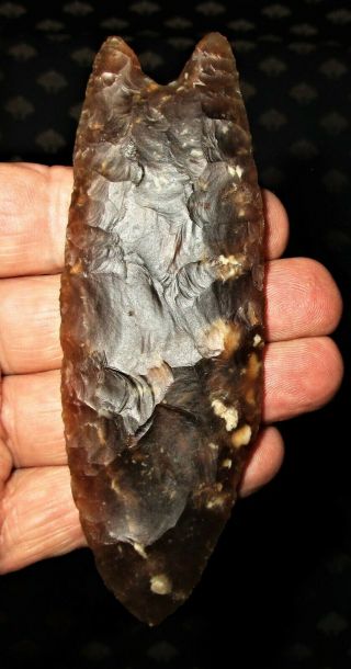 Giant Fluted Clovis - Authentic Paleo Indian Artifact with T&T 8