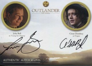 Outlander Season 3 Dual Autograph Jd John Bell & Cesar Domboy