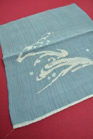 Ty77/65 Vintage Japanese Fabric Linen Antique Boro Patch Kusakizome Kasuri 26.  4 "
