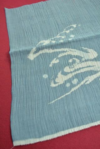 TY77/65 Vintage Japanese Fabric Linen Antique Boro Patch Kusakizome KASURI 26.  4 