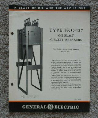 1934 " General Electric Company Oil - Blast Circuit Breakers Electrical Engineering