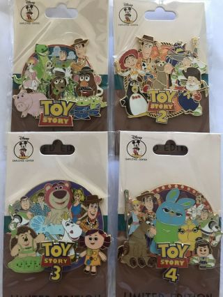 Disney Employee Center Toy Story Cluster Complete Pin Set Le 250