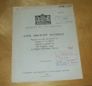 Vickers Viking I.  B.  G - Aive Accident Report Near Largs Ayrshire 21st April 1948