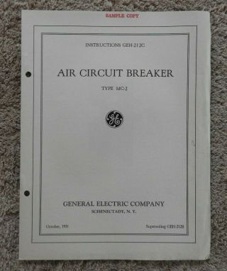 1931 " The General Electric Company,  Air Circuit Breaker " Electrical Engineering