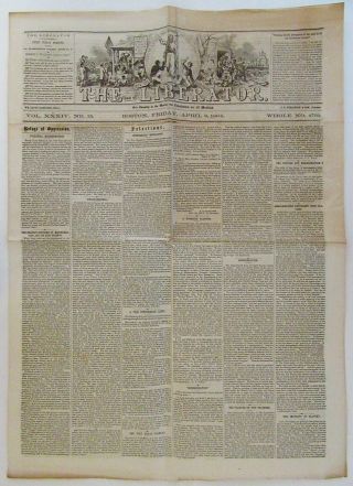 1864 Anti - Slavery Newspaper The Liberator 54th Black Regiment Civil War,  Lincoln