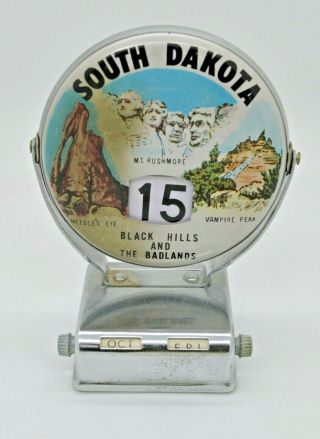 Vintage Perpetual Flip Calendar South Dakota Black Hills & The Badlands Rushmore