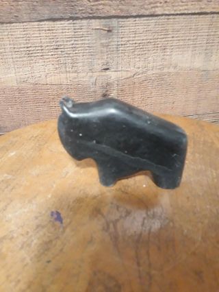 Vtg Zuni Fetish Carved Polished Stone Bison Buffalo Art Sculpture