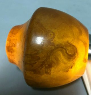 Antique Old Amber Bakelite / Catalin Block Lampbase,  Yellow Butterscotch 112 Gr