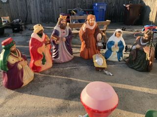 Santa’s Best 7 Piece Nativity Blow Mold Set General Foam Plastics Scene