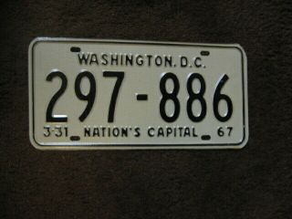 March - 31 - 1967 Washington D.  C.  License Plate