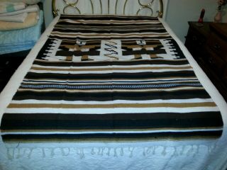 Hand Woven TWO MAN Wool Rug Blanket Native American Indian 48 
