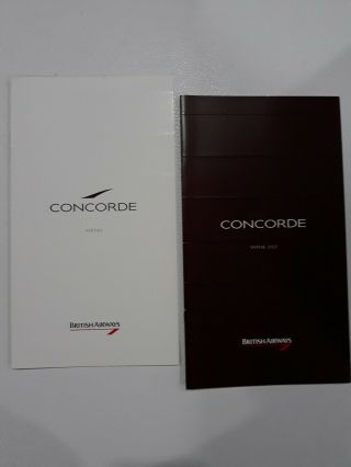 British Airways Concorde Menu And Wine List 1994