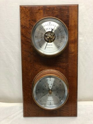 Maximum (2) Weather Station Instrument Thermometer & Wind Speed Brass Hard Wired