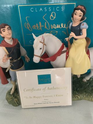 WDCC Snow White on horse and Prince Away to His Castle With 3
