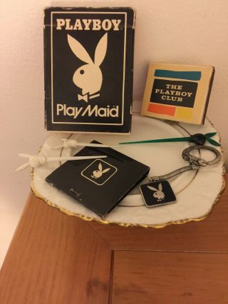 Playboy Club Chicago Play Maid Playing Cards Matchbooks Keychain Swizzle Sticks