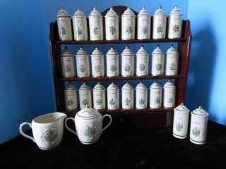 Lenox Spice Garden Complete W Rack 24 Jars,  Salt And Pepper,  Sugar Creamer